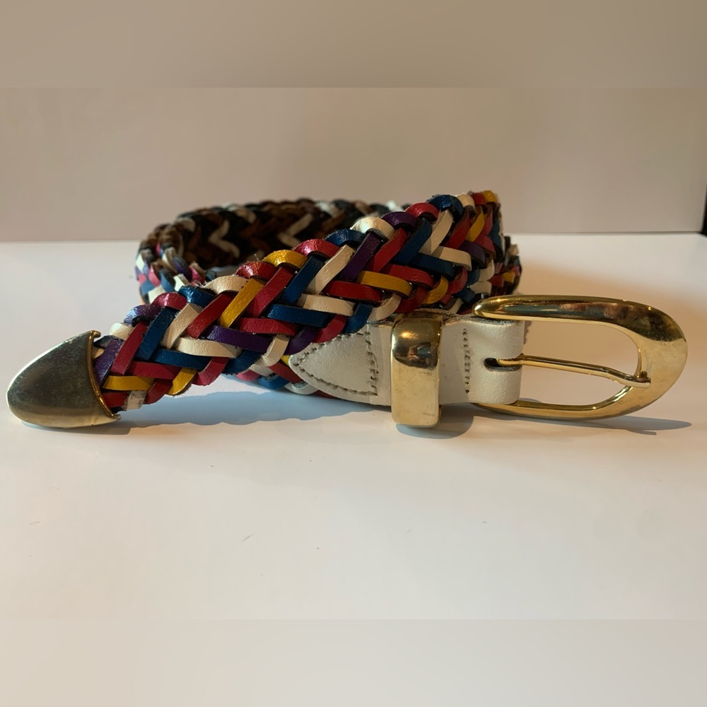 Capezio Rainbow Leather Braided Belt